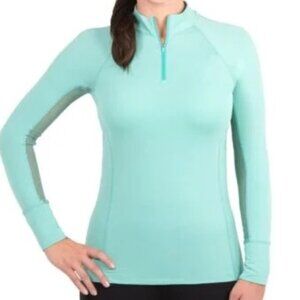 Noble Outfitters Ashley Performance Shirt Equestrian Mint Medium Long Sleeve